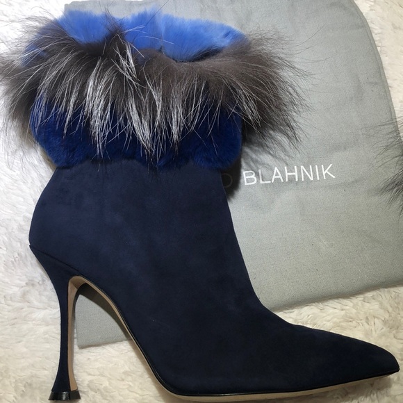 Manolo Blahnik Mink and Fox Fur ankle booties - Picture 7 of 8